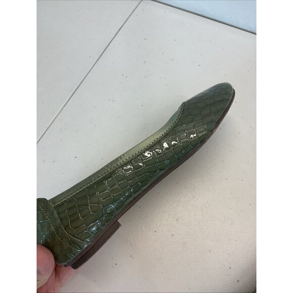 Vionic Orthaheel Caroll Ballet Flats Size US 7 Croco Olive Patent Office Casual - Picture 6 of 12